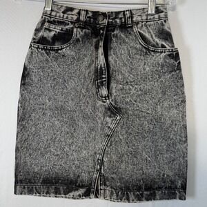 Lawman Vintage Acid Wash Denim‎ Mini Skirt Women's Size 13 High Waist
